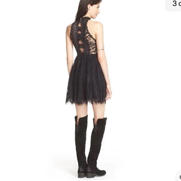 Free People Verushka Lace Mini Dress Black Size 8 NWT - Picture 3 of 16